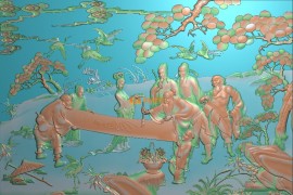 八仙写寿精雕图