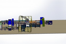 自动化装箱开箱输送贴标码垛流水线