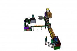 全自动排瓶灌酸灌装自动封口自动贴标签自动折纸箱封纸箱自动搬运码垛流水线