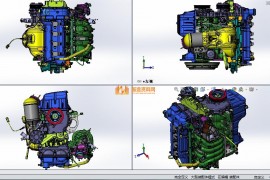 详细的汽车发动机设计模型