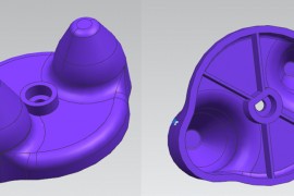按摩头产品模具设计，正面拆装模样式！