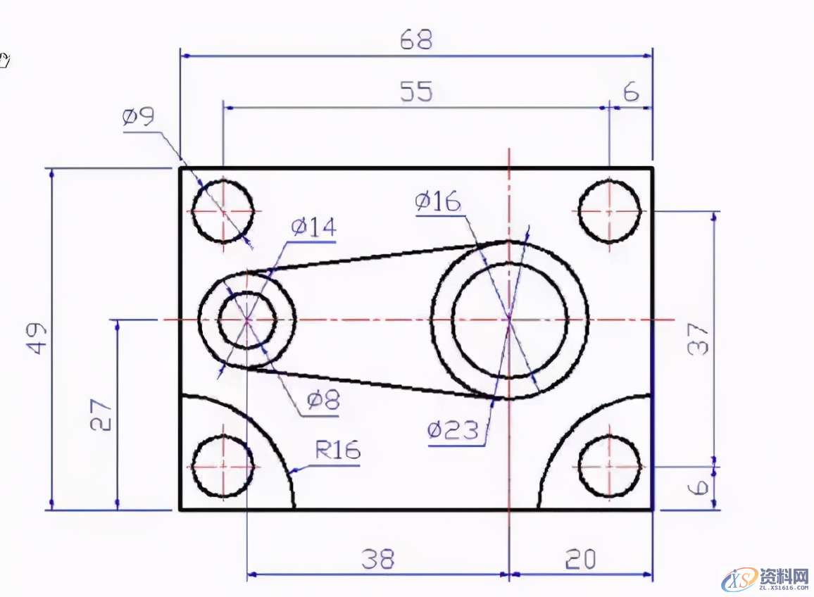24张CAD练习图纸，数控新手到老司机的进阶之路,24张CAD练习图纸，数控新手到老司机的进阶之路,模具设计,电商,培训学校,数控,非标,第23张