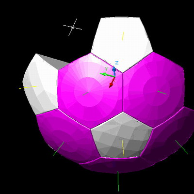 用AutoCAD画足球（图文教程）,用AutoCAD画足球,锥体,六边形,五边形,如图,球体,第12张