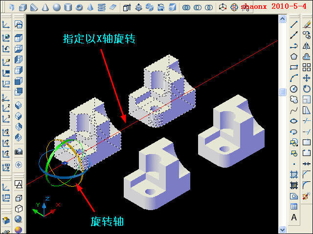 AutoCAD平面摄影出三视图_模型里转_2007版本以上（图文教程）,AutoCAD平面摄影出三视图_模型里转_2007版本以上,三视图,三维,实体,命令,线型,第5张