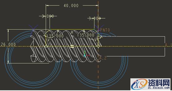 Pro/E渐开线圆柱蜗杆教程（图文教程）,Pro/E渐开线圆柱蜗杆教程,直径,如图,第13张