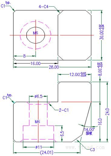 模具制图的标注经验（图文教程）,hgk01,标注,螺丝,主视图,第18张