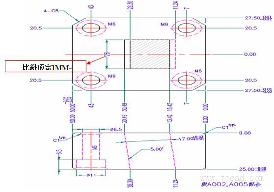 模具制图的标注经验（图文教程）,模具制图的标注经验,标注,螺丝,主视图,第13张