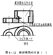 机械制图教程—8-2剖视图（图文教程）,机械制图教程—8-2剖视图,剖视图,机件,如图,标注,平面,第4张