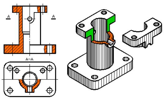 七、机件表达方法|AutoCAD机械制图教程（图文教程）,七、机件表达方法|AutoCAD机械制图教程,剖视图,视图,画法,机件,第22张