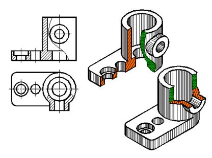 七、机件表达方法|AutoCAD机械制图教程（图文教程）,七、机件表达方法|AutoCAD机械制图教程,剖视图,视图,画法,机件,第23张