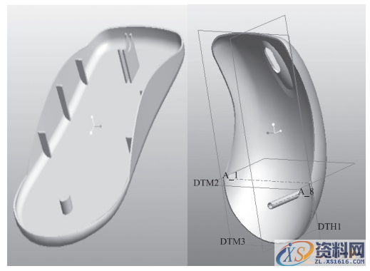 塑胶模具设计：逆向工程在鼠标外壳快速设计与制造中的应用 ...,图3 实体模型,模具设计,塑胶,第5张