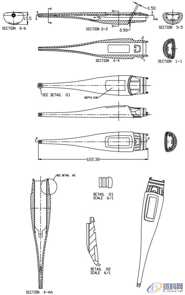 塑胶模具设计之电子体温计外壳注射模方法，建议收藏,模具设计,塑胶,第1张