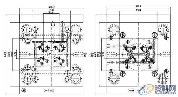 塑胶模具-打印机按键双色模注塑设计,模具,浇口,模架,第2张