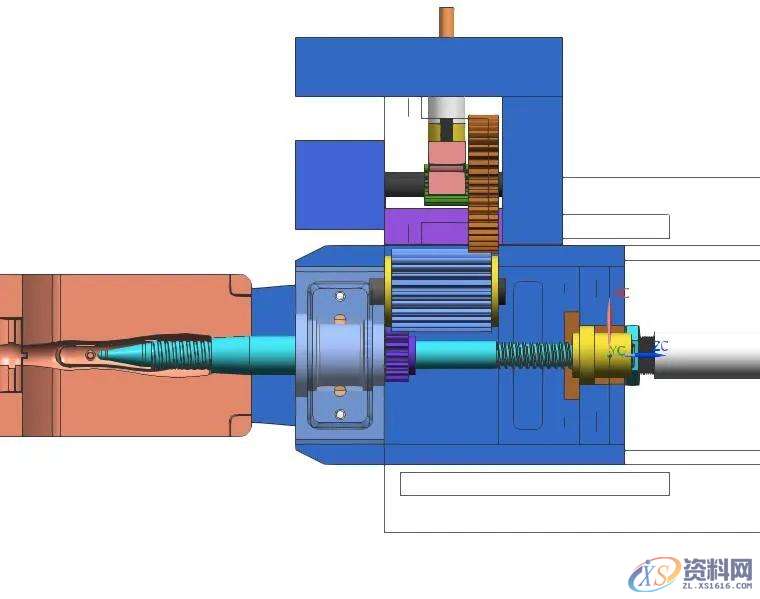 模具设计:螺纹侧抽芯加油缸抽出3D图，值得收藏,油缸,模具设计,螺纹,第5张