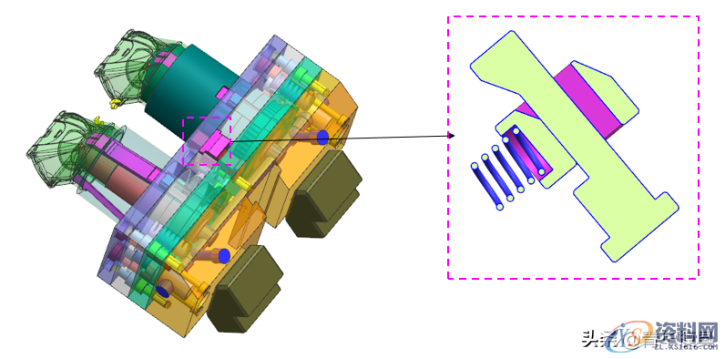 一款经典的斜行位加斜顶结构解析，赶紧看看！！！,油缸,方向,设计,产品,第7张