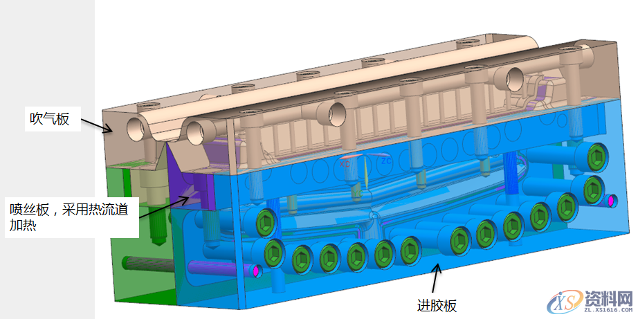 熔喷模具衣架式进胶设计要点以及注意事项,熔喷模具衣架式进胶设计要点以及注意事项,道板,流道,如图,定位,模具设计,第1张