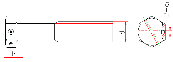 六角头头部带孔螺栓 细杆 B级(GB 32.2-88)(图文教程),六角头头部带孔螺栓_细杆_B级(GB_32.2-88),采用,螺纹,性能,第1张