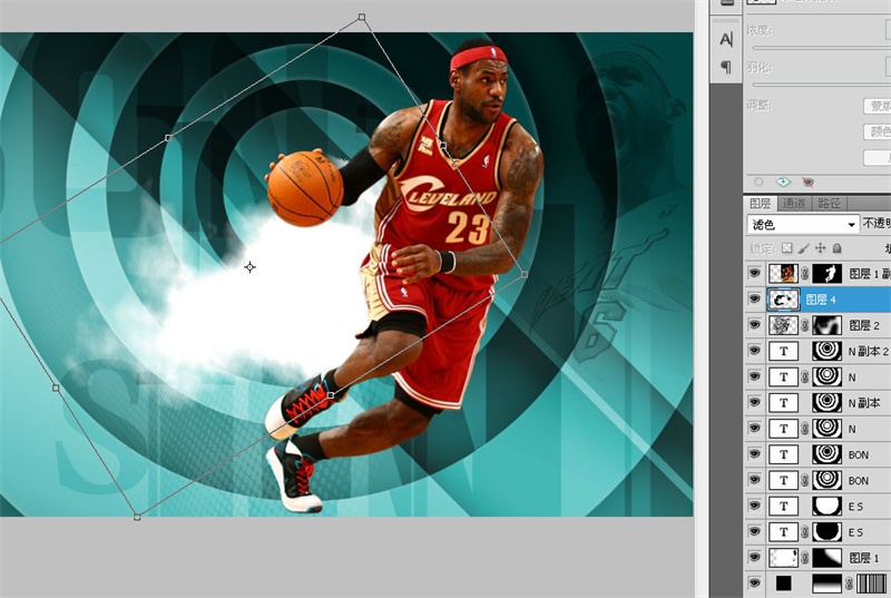 PS教程！手把手教你绘制张力十足的詹姆斯篮球海报(图文教程) ...,51lq20160411,选择,这个,形状,第10张