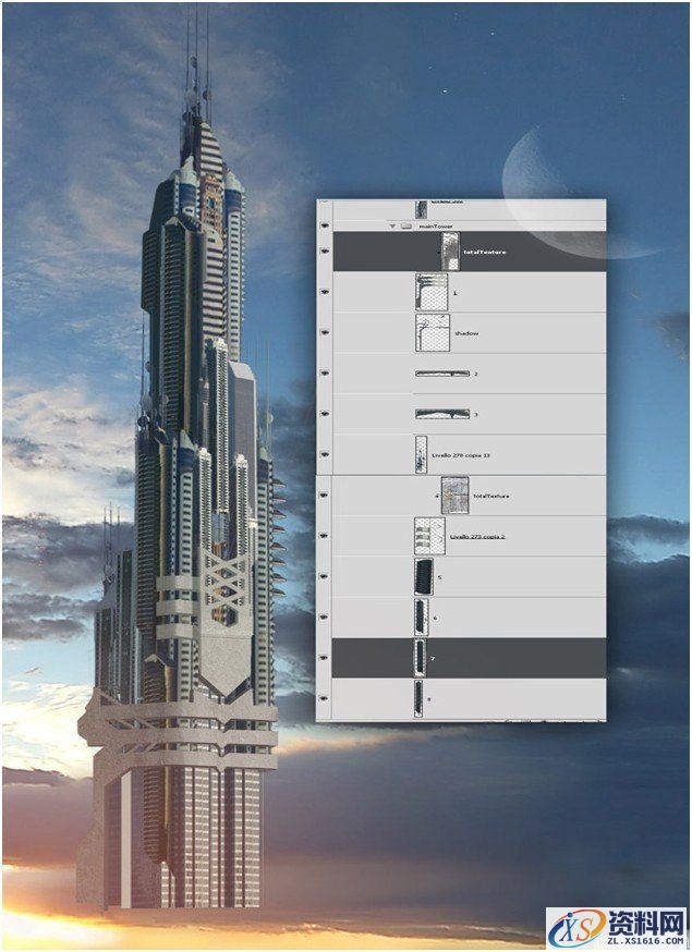 综合使用3dMax和Photoshop制作月光下的城堡(图文教程),综合使用3dMax和Photoshop制作月光下的城堡,设计,结构,尺寸,第7张