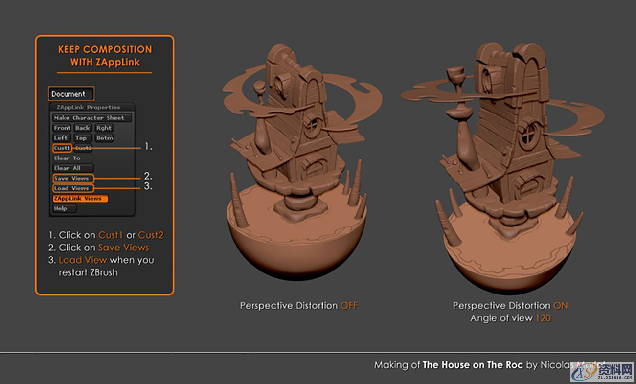 zbrush场景如何建造？一个平平无奇的小房子，技巧如此之多开始步骤一：创建基础网格步骤二：在zbrush中雕刻细节步骤三：制作泡沫步骤四：雕刻鱼步骤五：合成步骤六：纹理和着色步骤七：灯光和BPR通行证步骤八：Photoshop合成,设计,产品,选择,第6张